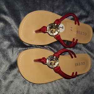 Red flip flops